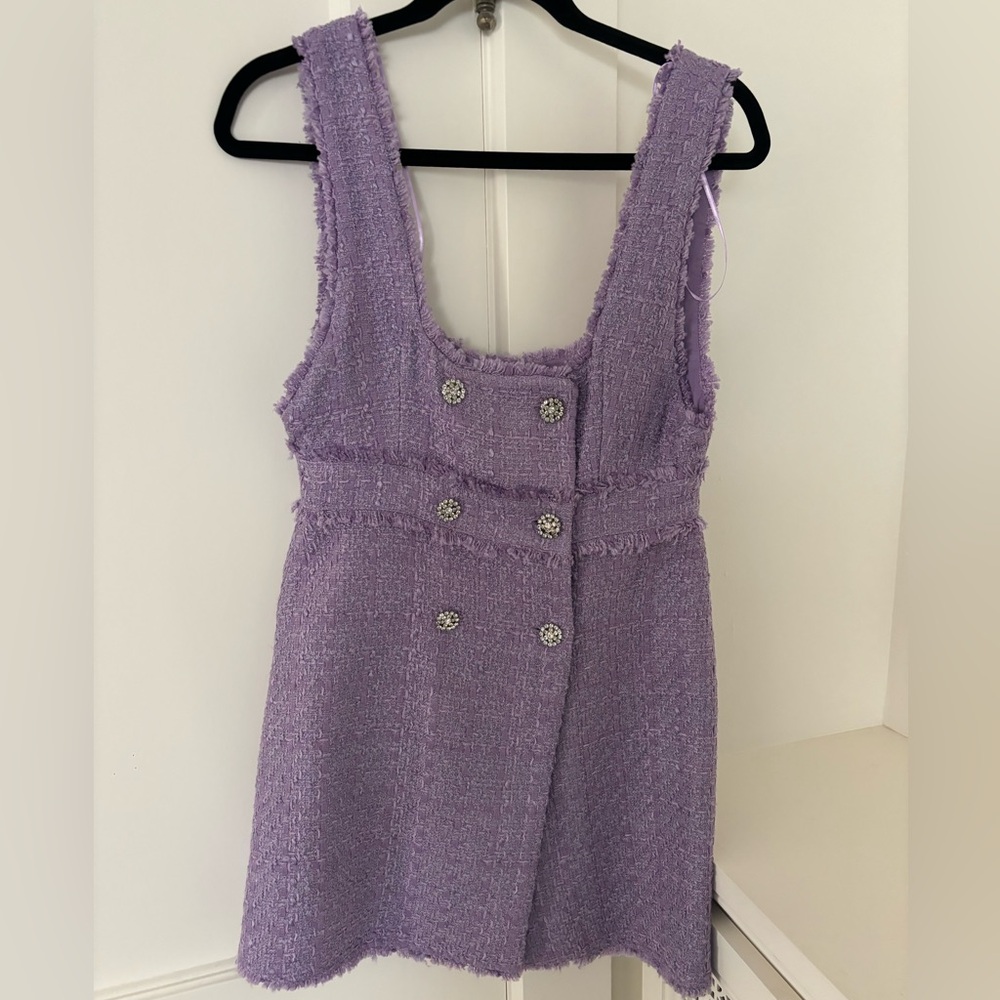 Zara Purple Tweed Mini Dress